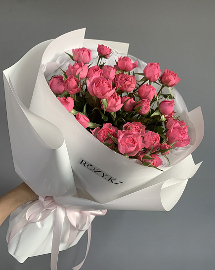 Розовое облако из кустовых роз with delivery to Astana