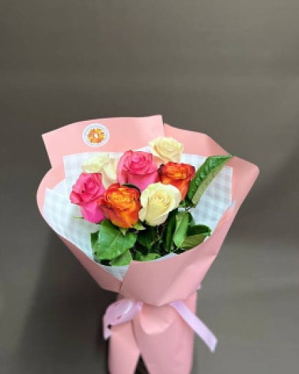 Букет из 7 Голландских микс роз with delivery to Almaty