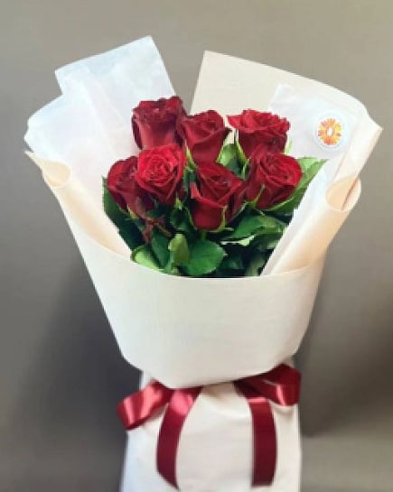 Букет из 7 красных роз  with delivery to Almaty