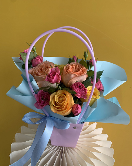 Солнечный микс из пионовидных роз with delivery to Astana