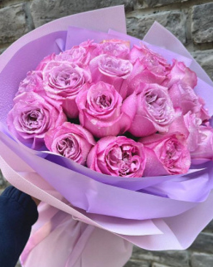 Букет из 25 фиолетовых роз with delivery to Almaty