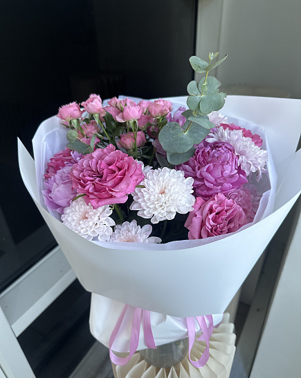 Розовое очарование с пионовидными розами with delivery to Astana