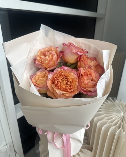Коралловое настроение: букет пионовидных роз with delivery to Астане