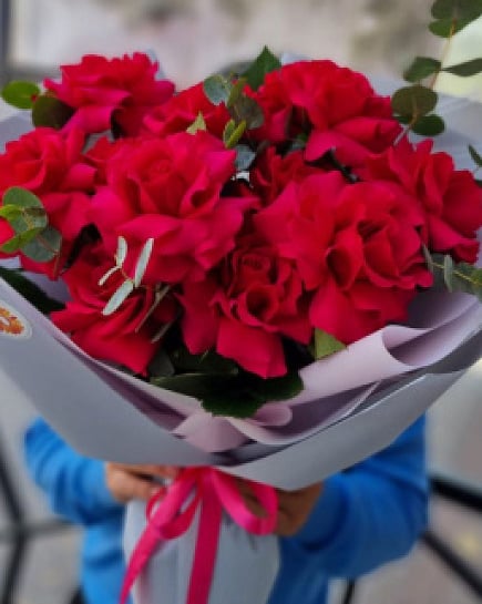 Букет из 9 Французских Роз with delivery to Almaty