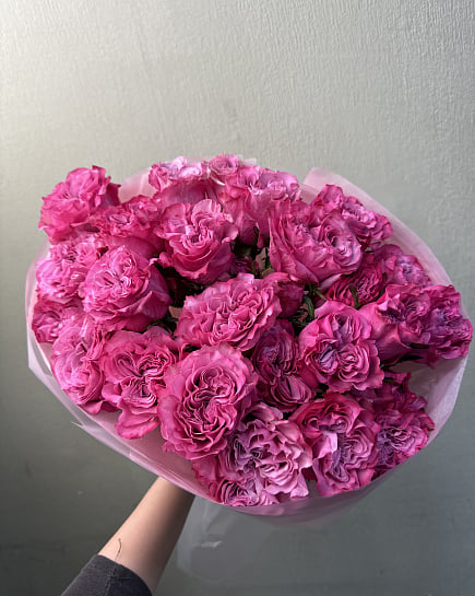 Розовое облако из кустовых пионовидных роз with delivery to Astana
