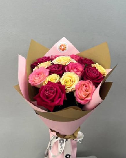 15 микс роз букет  with delivery to Almaty